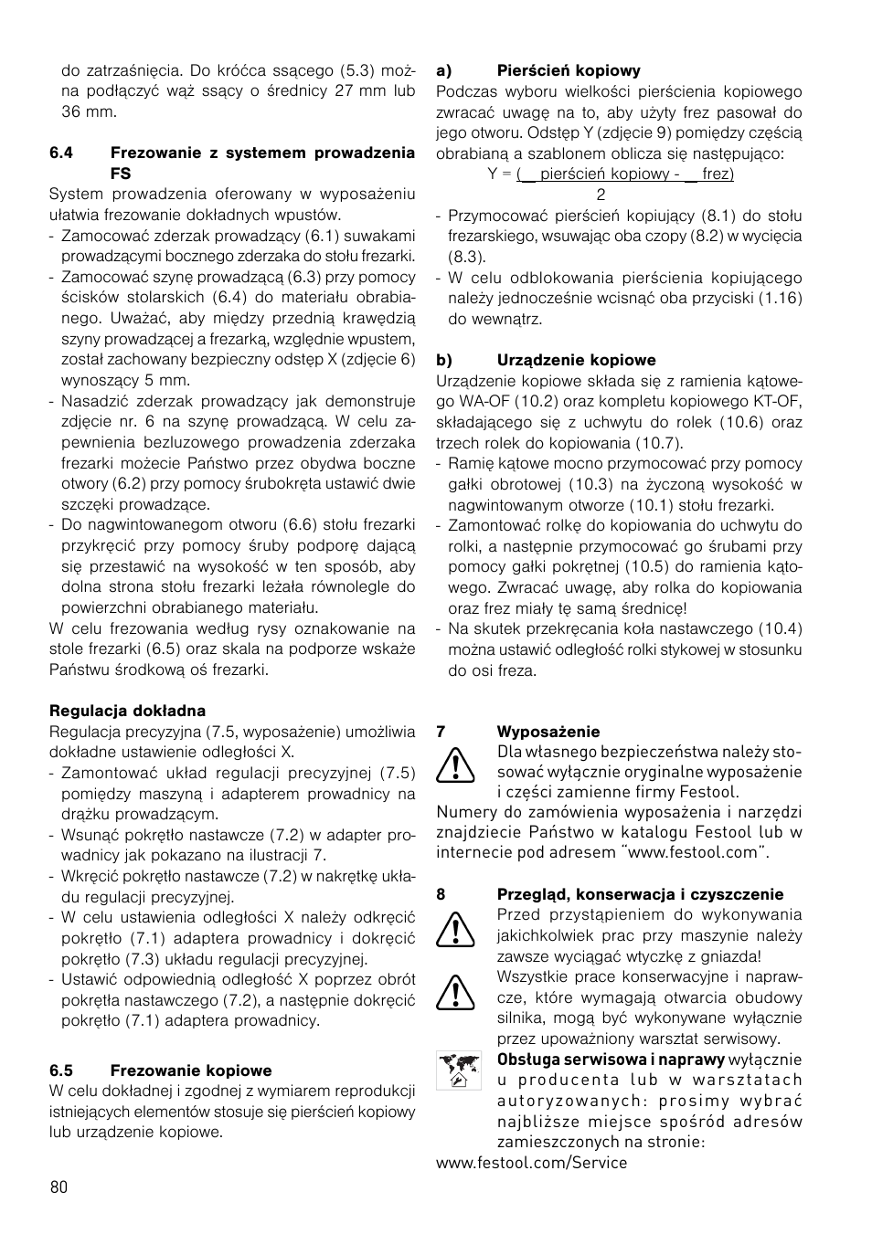 Festool OF 1400 EBQ User Manual | Page 80 / 82