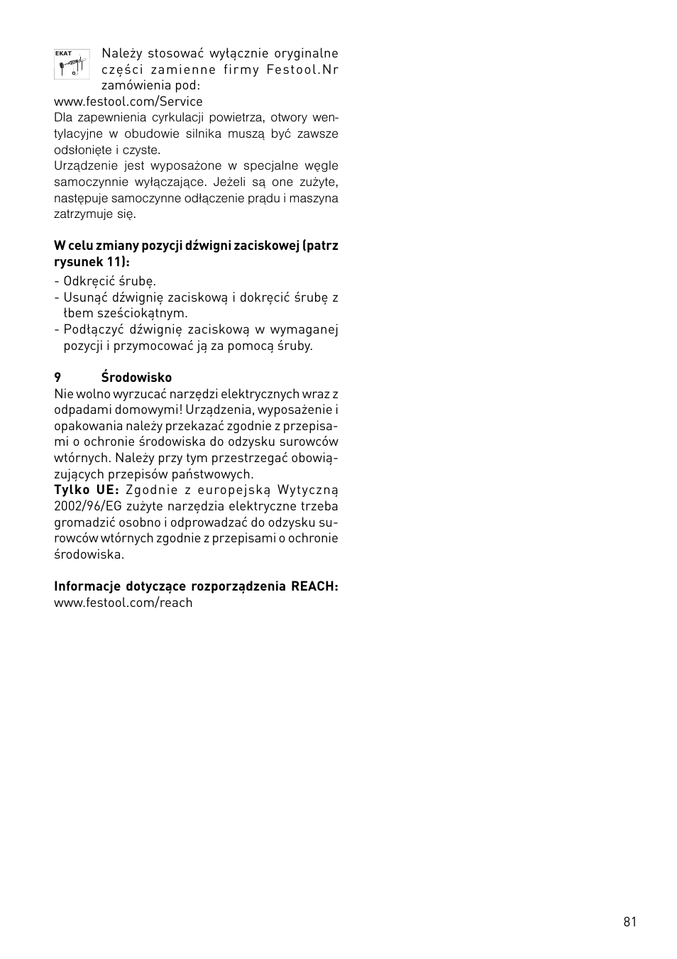 Festool OF 1400 EBQ User Manual | Page 81 / 82