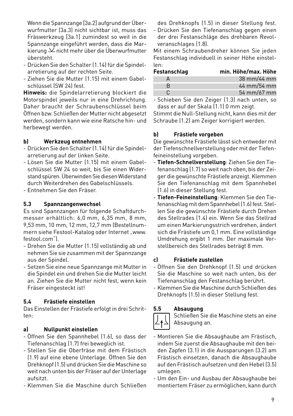 Festool OF 1400 EBQ User Manual | Page 9 / 82