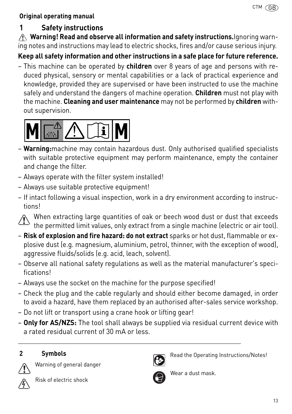 Festool CTM 48 E-LE-AC CLEANTEX User Manual | Page 13 / 101