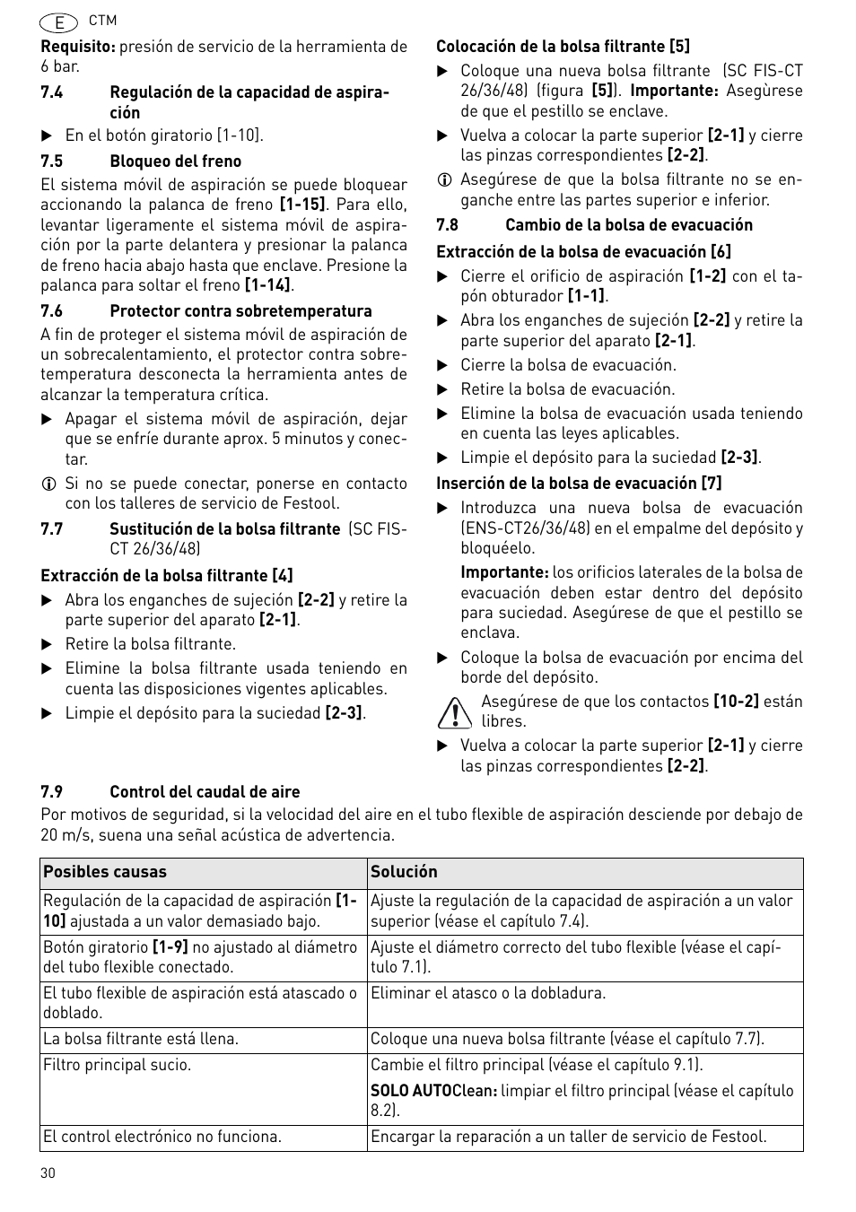 Festool CTM 48 E-LE-AC CLEANTEX User Manual | Page 30 / 101