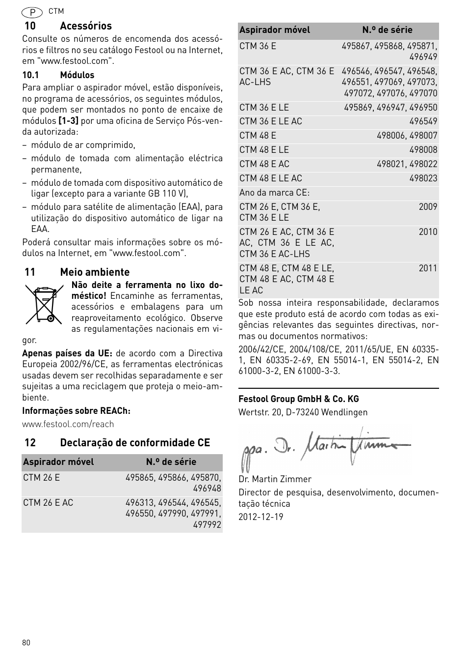 Festool CTM 48 E-LE-AC CLEANTEX User Manual | Page 80 / 101