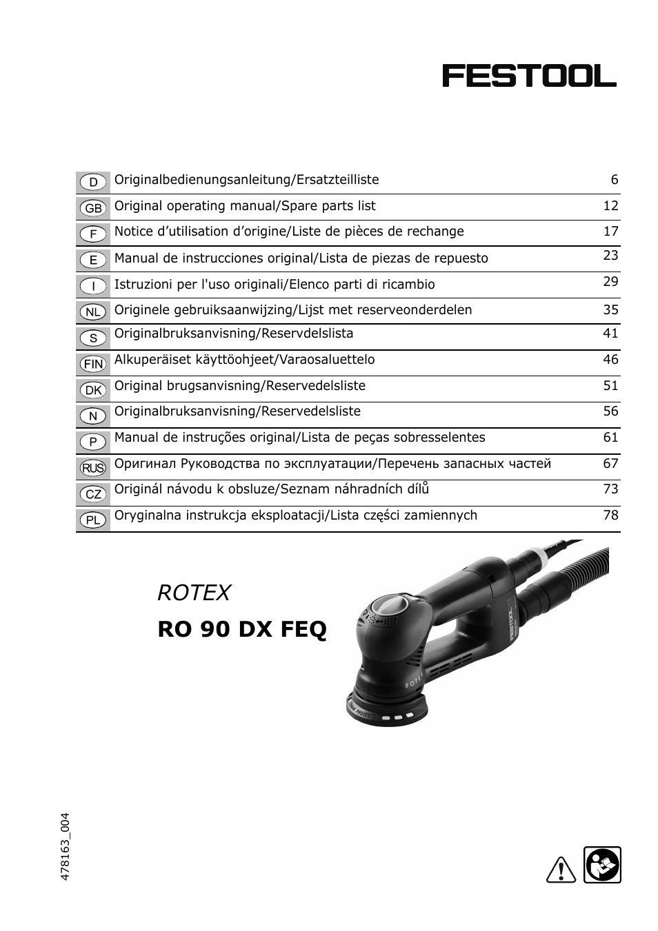 Festool RO 90 DX FEQ User Manual | 83 pages