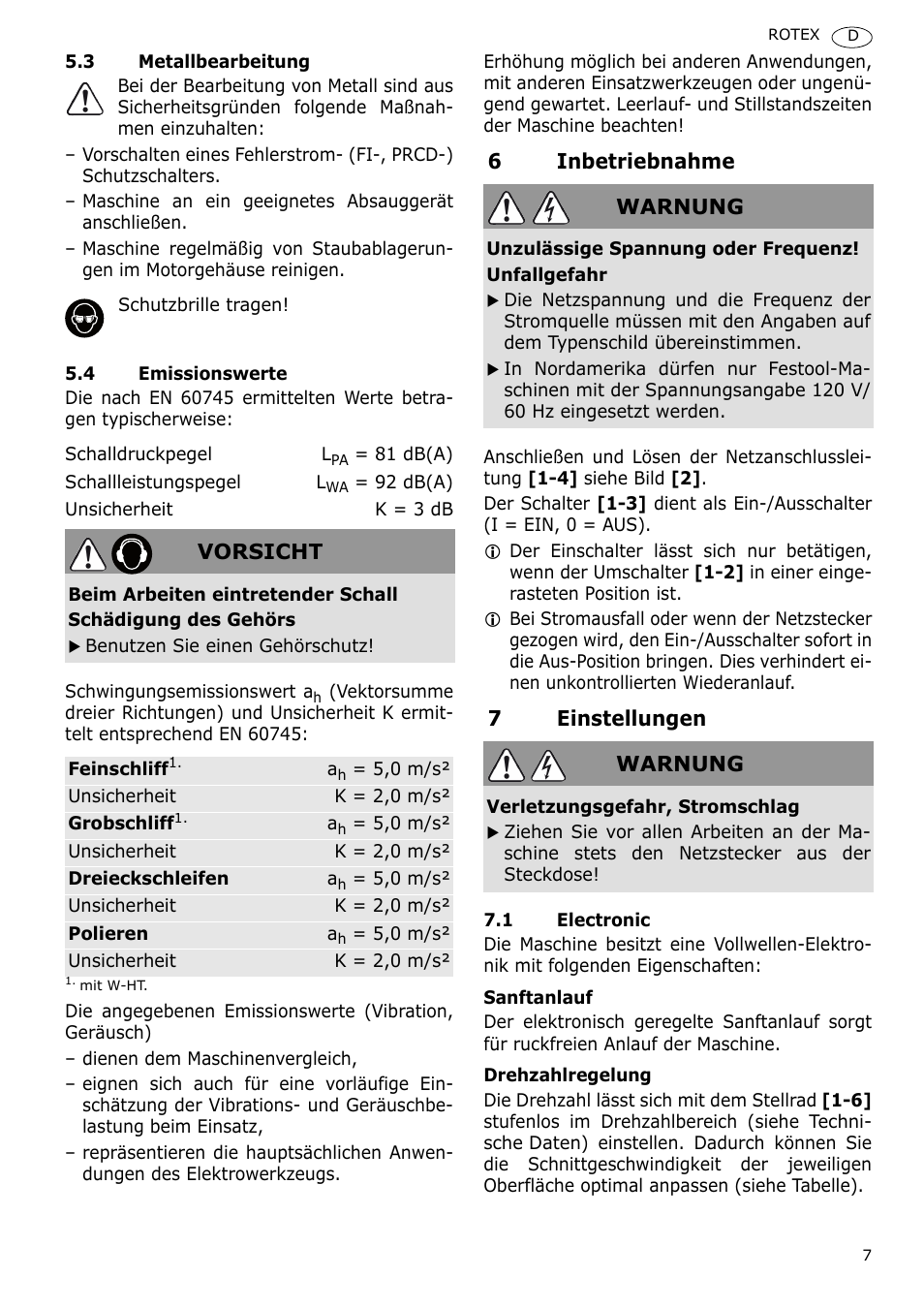 Festool RO 90 DX FEQ User Manual | Page 7 / 83