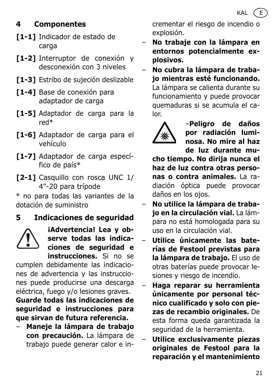 Festool KAL User Manual | Page 21 / 79