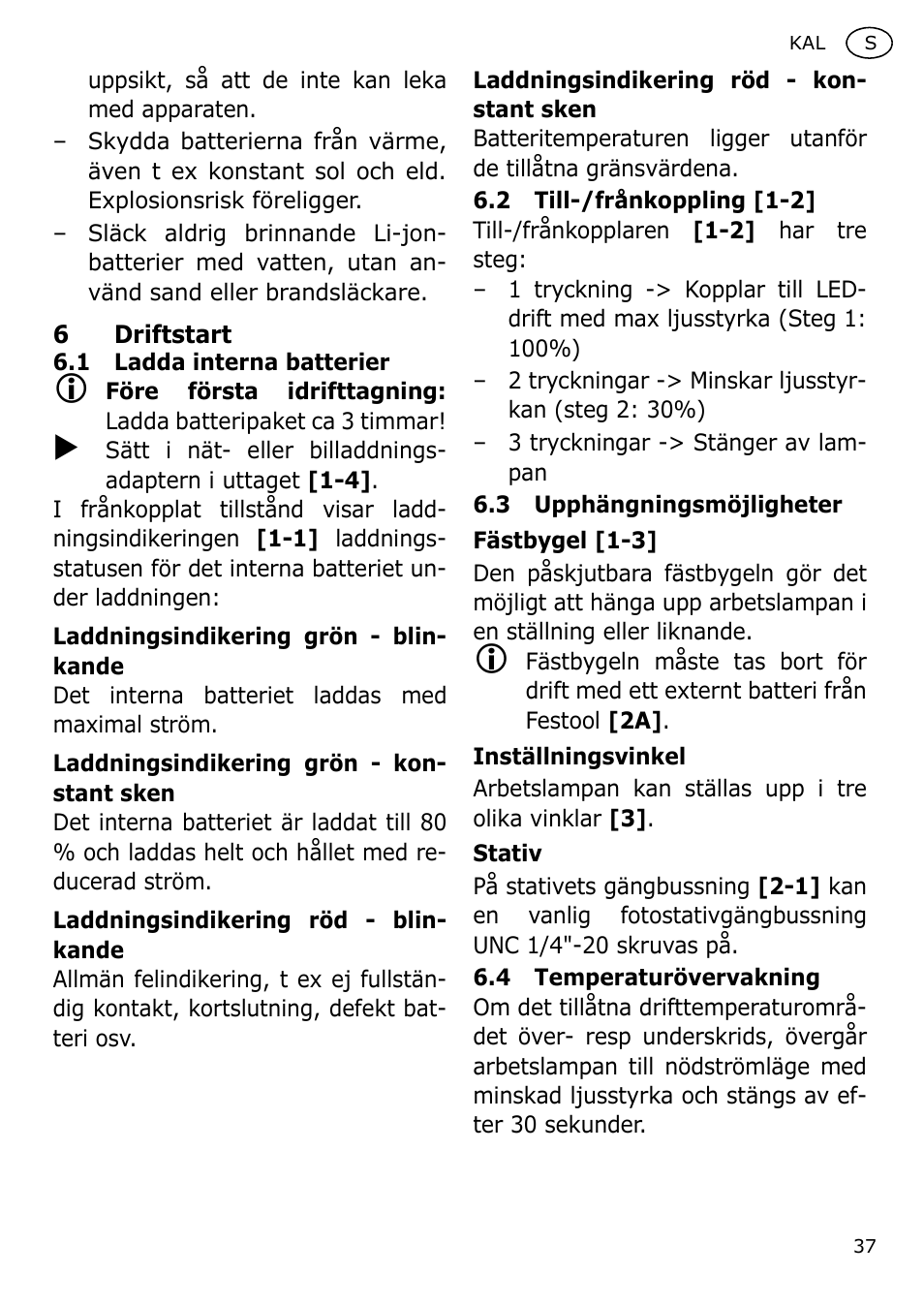 Festool KAL User Manual | Page 37 / 79