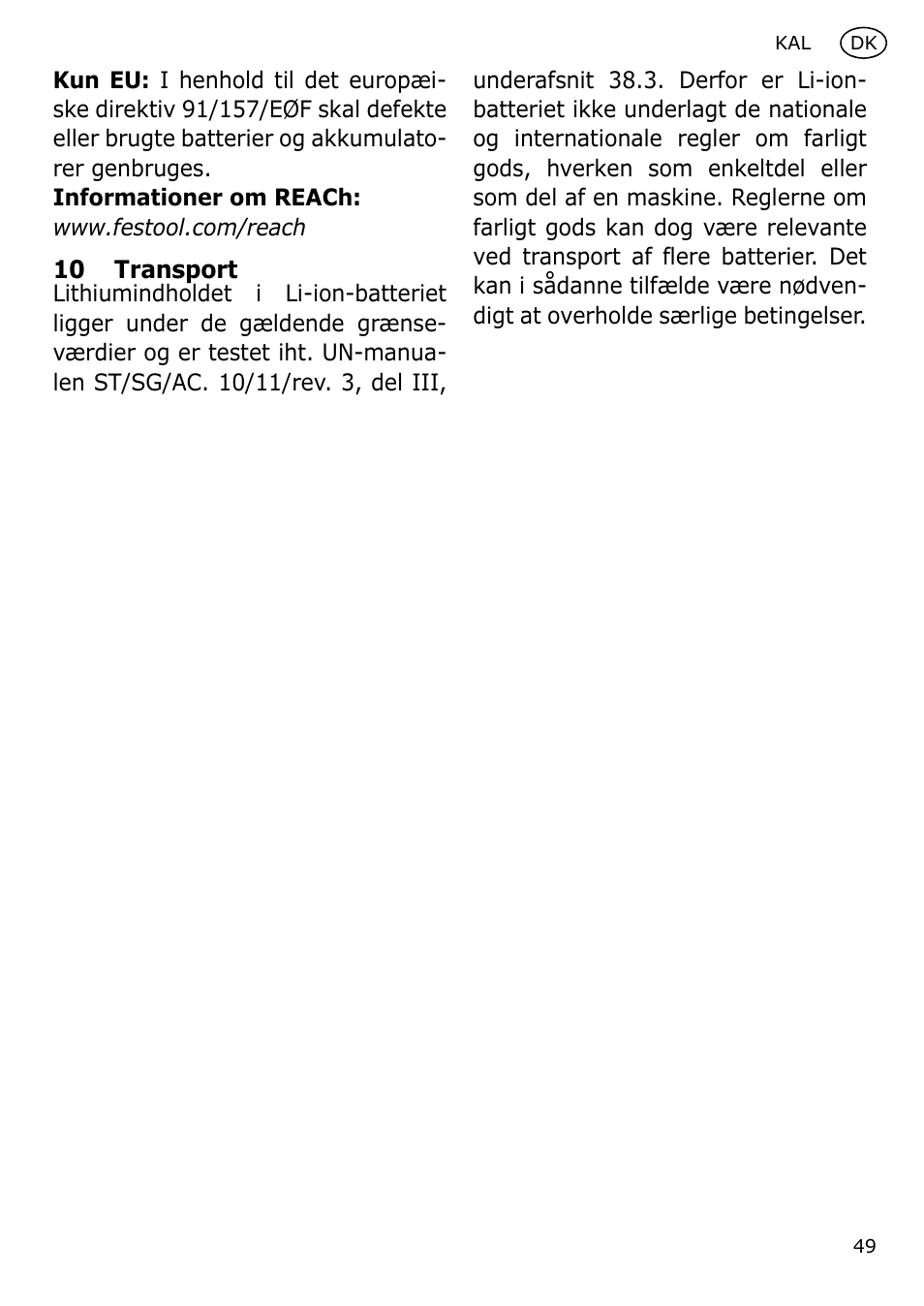 Festool KAL User Manual | Page 49 / 79