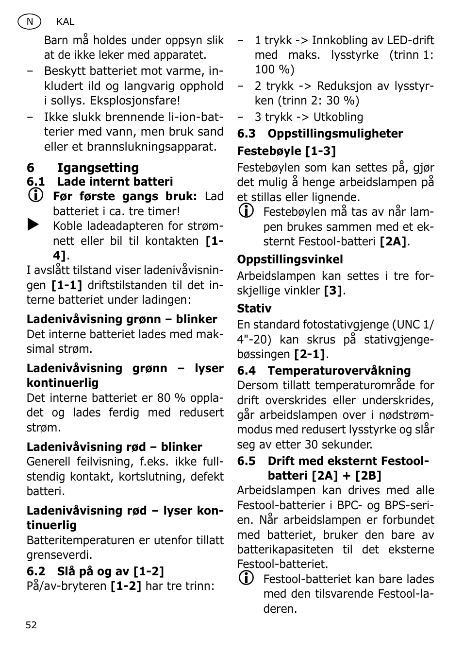 Festool KAL User Manual | Page 52 / 79