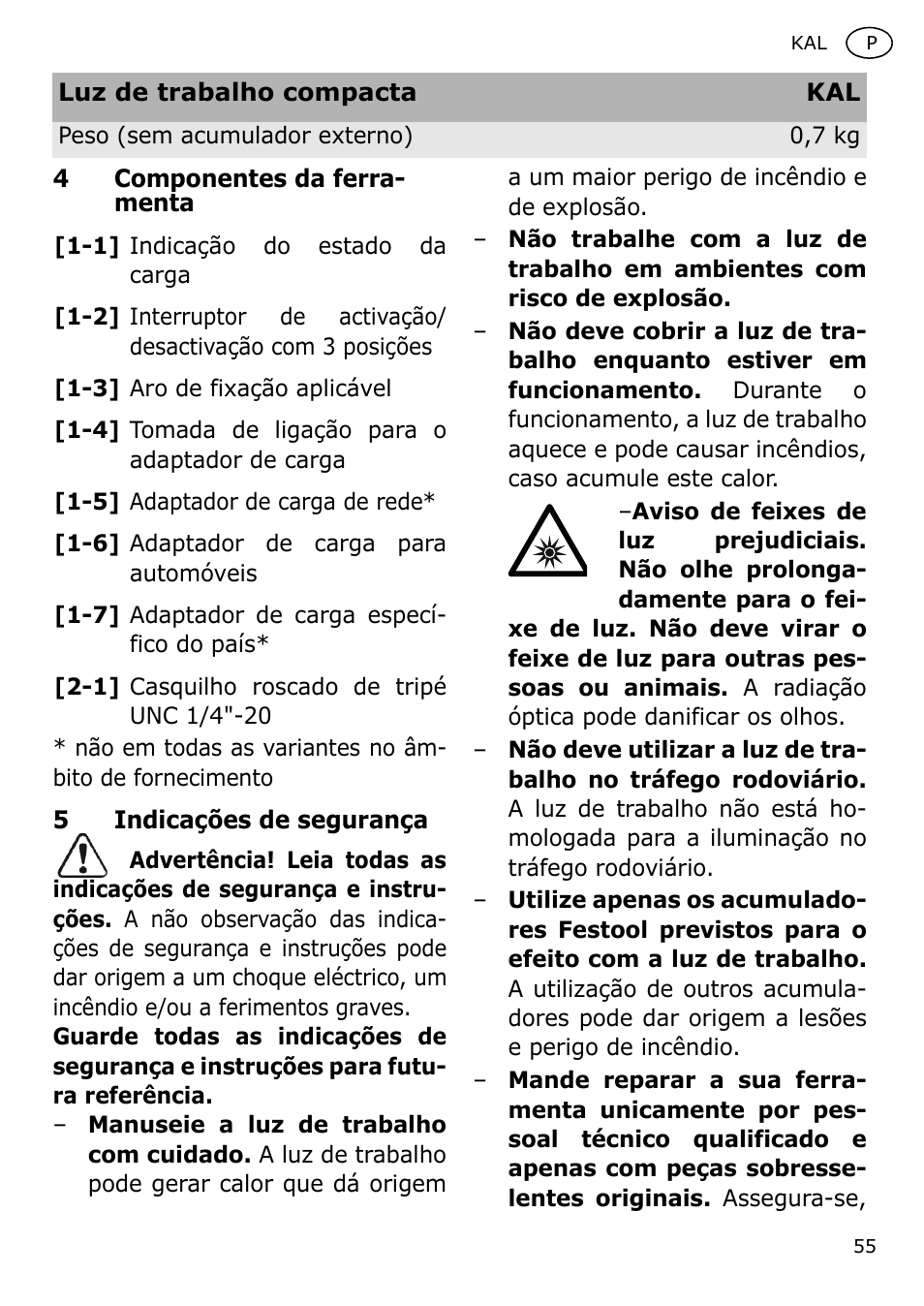 Festool KAL User Manual | Page 55 / 79