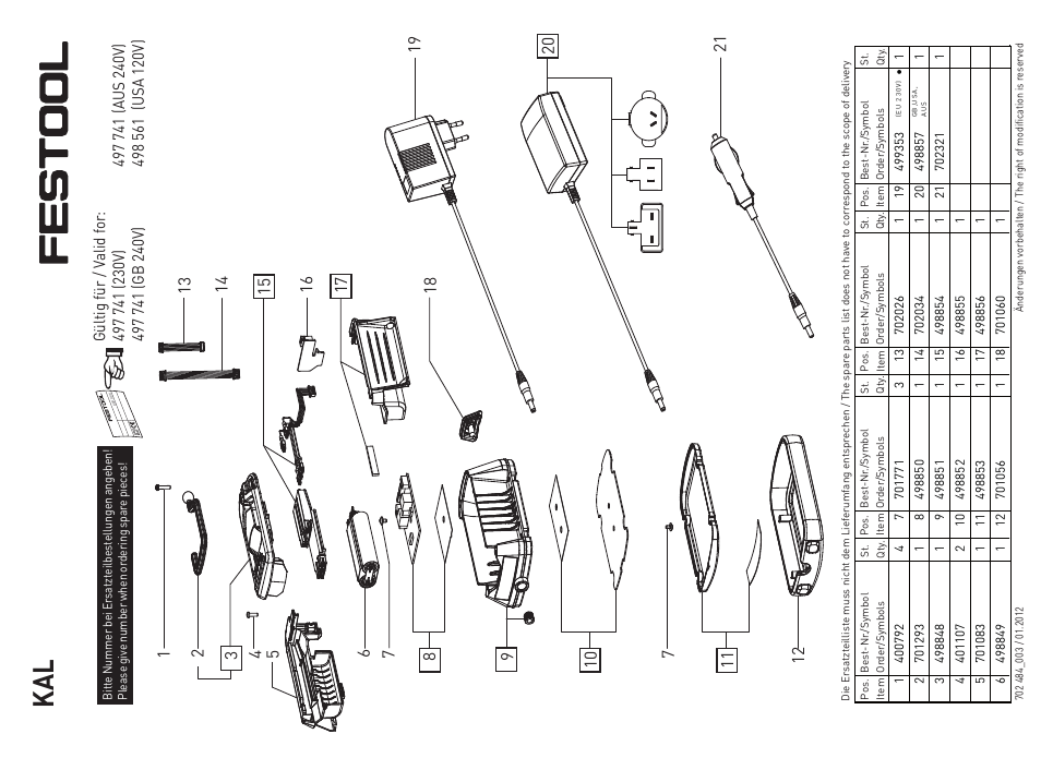 Festool KAL User Manual | Page 77 / 79