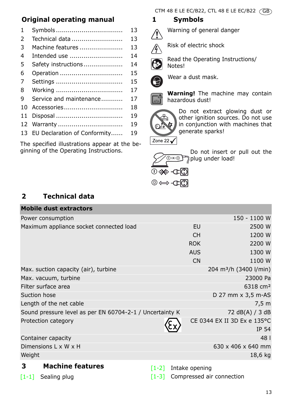 Festool CTM 48 E-LE-AC B22 CLEANTEX User Manual | Page 13 / 110