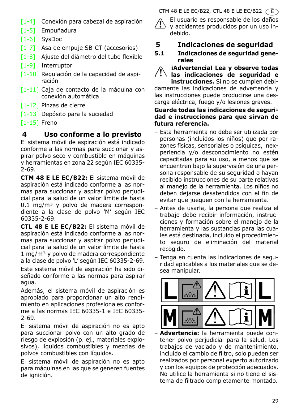 Festool CTM 48 E-LE-AC B22 CLEANTEX User Manual | Page 29 / 110