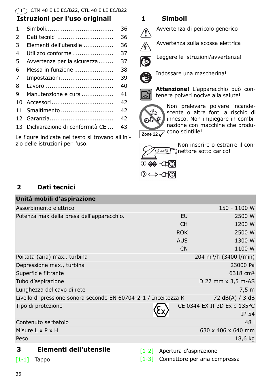 Festool CTM 48 E-LE-AC B22 CLEANTEX User Manual | Page 36 / 110