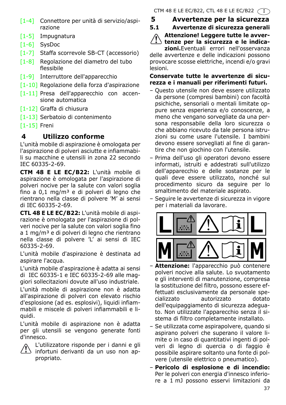 Festool CTM 48 E-LE-AC B22 CLEANTEX User Manual | Page 37 / 110