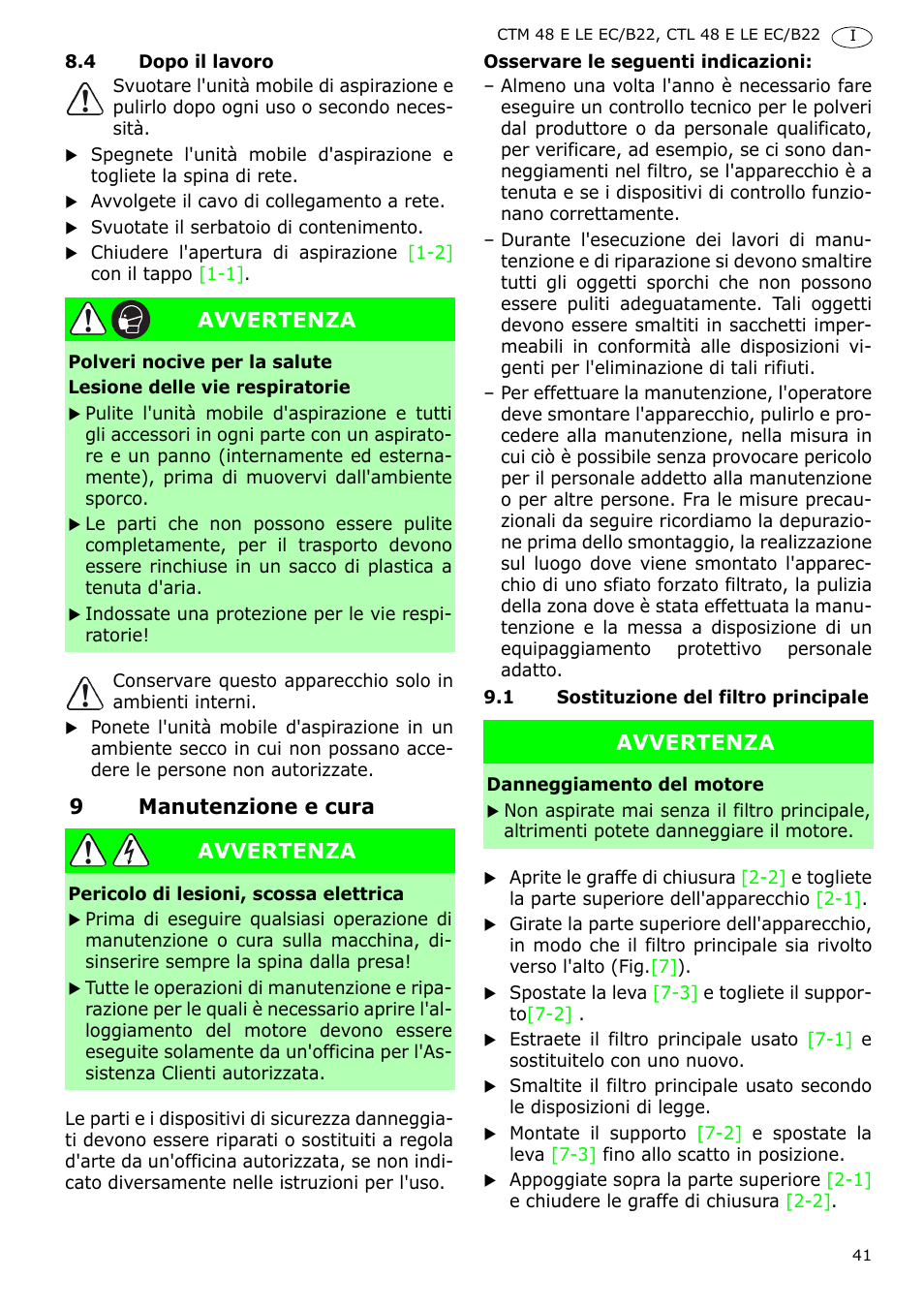 Festool CTM 48 E-LE-AC B22 CLEANTEX User Manual | Page 41 / 110