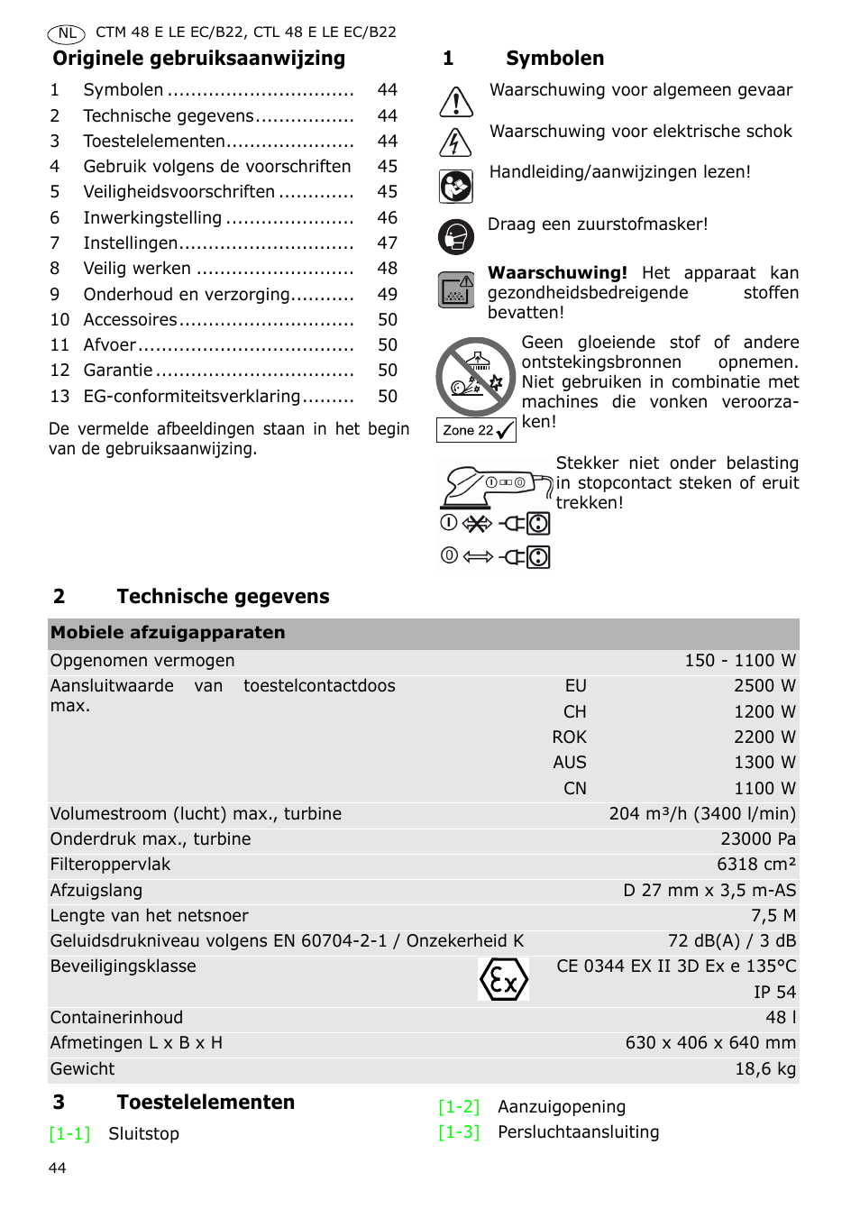 Festool CTM 48 E-LE-AC B22 CLEANTEX User Manual | Page 44 / 110