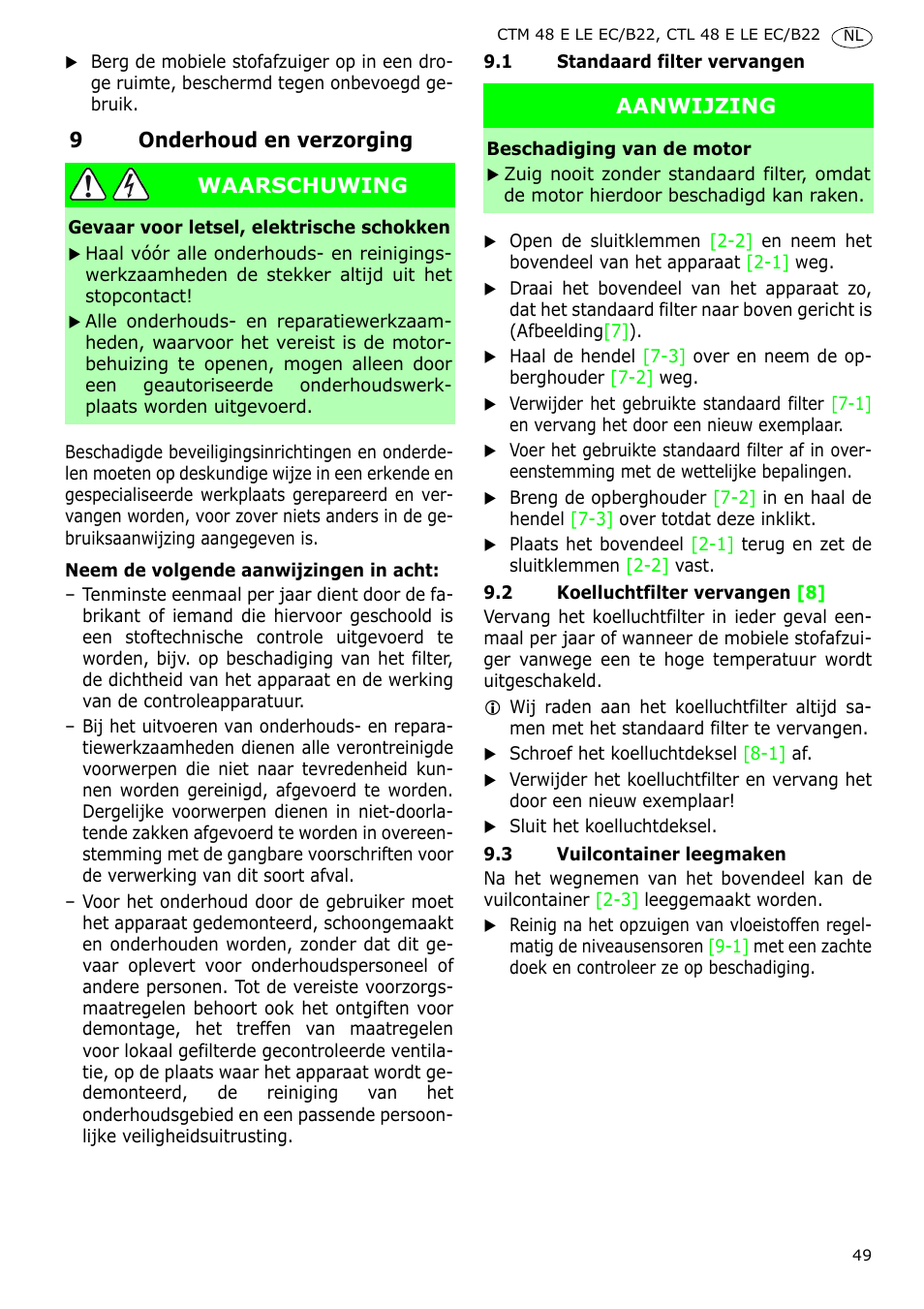 Festool CTM 48 E-LE-AC B22 CLEANTEX User Manual | Page 49 / 110