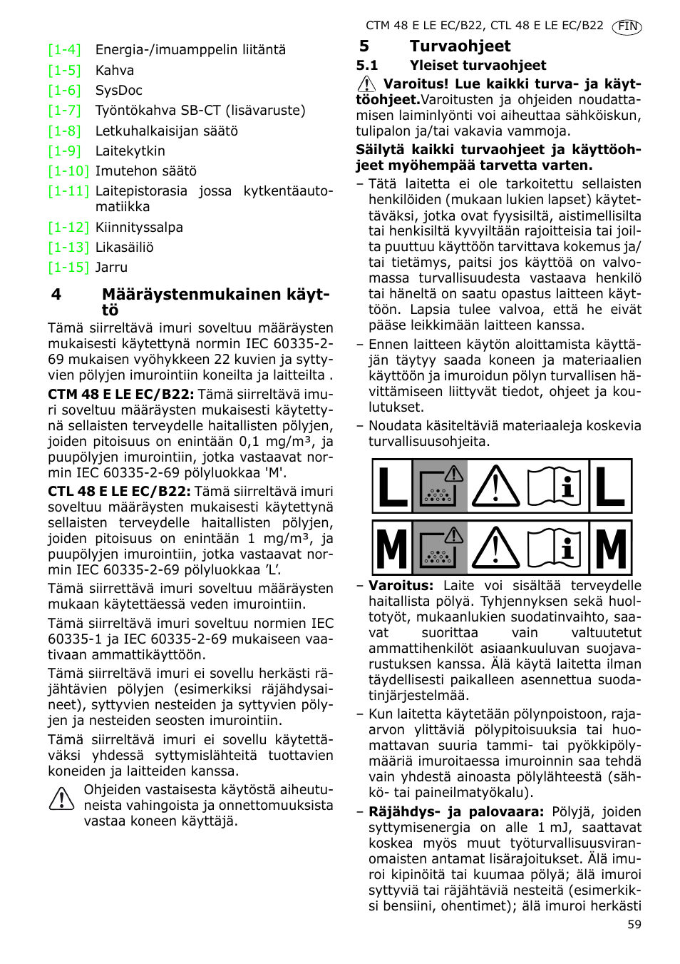 Festool CTM 48 E-LE-AC B22 CLEANTEX User Manual | Page 59 / 110