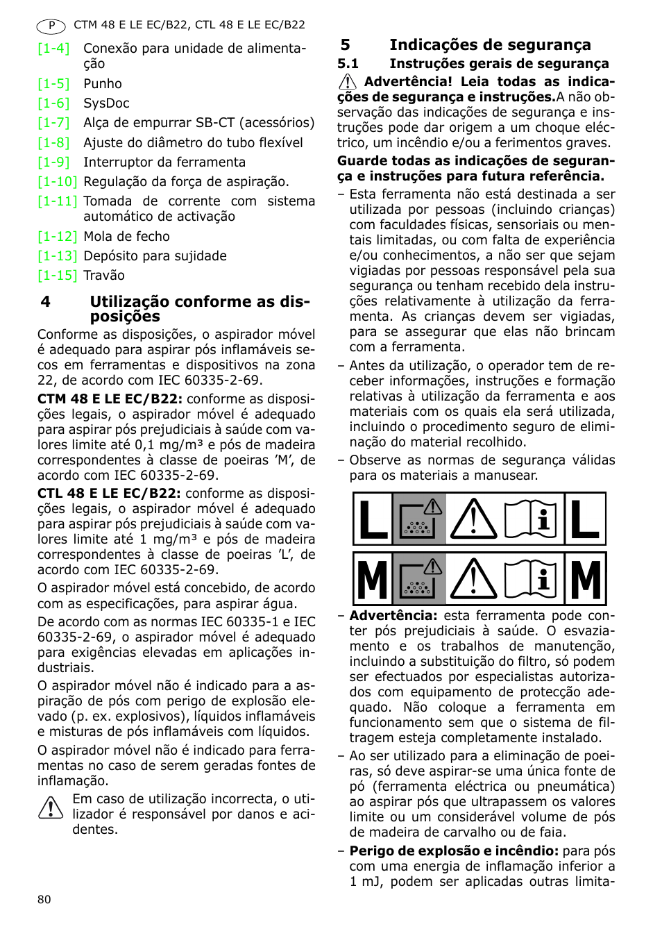 Festool CTM 48 E-LE-AC B22 CLEANTEX User Manual | Page 80 / 110