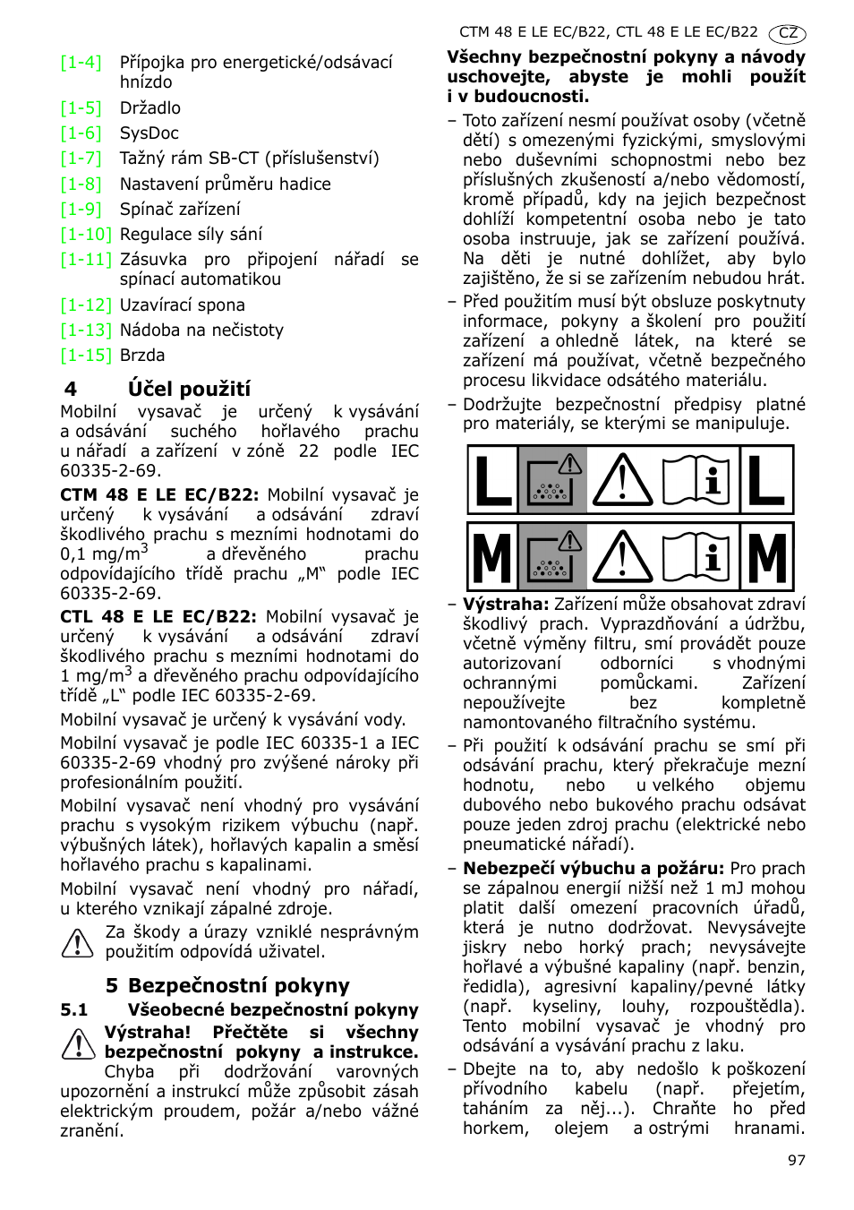 Festool CTM 48 E-LE-AC B22 CLEANTEX User Manual | Page 97 / 110