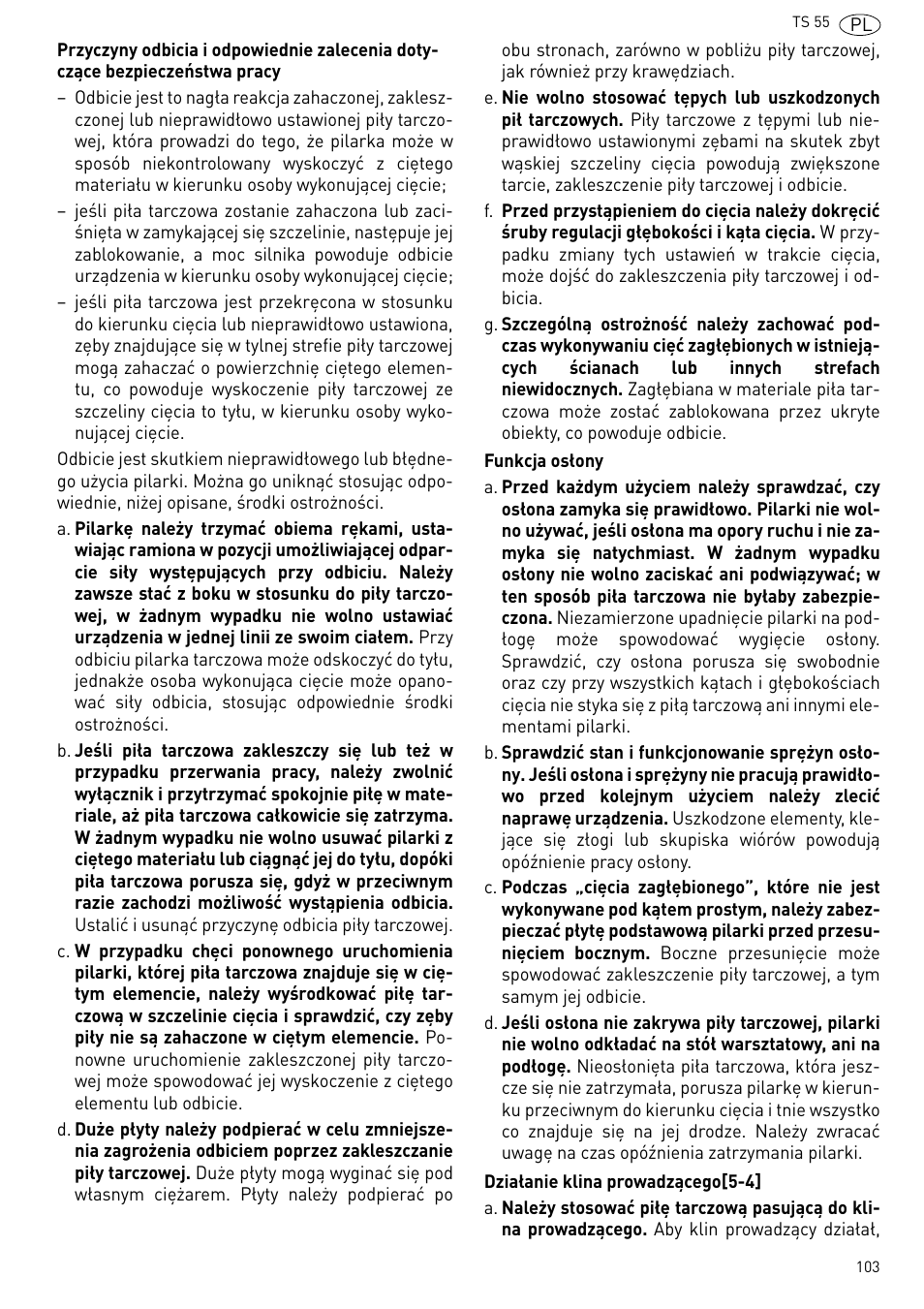 Festool TS 55 R User Manual | Page 103 / 116