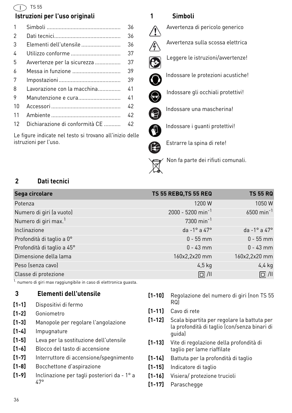 Festool TS 55 R User Manual | Page 36 / 116