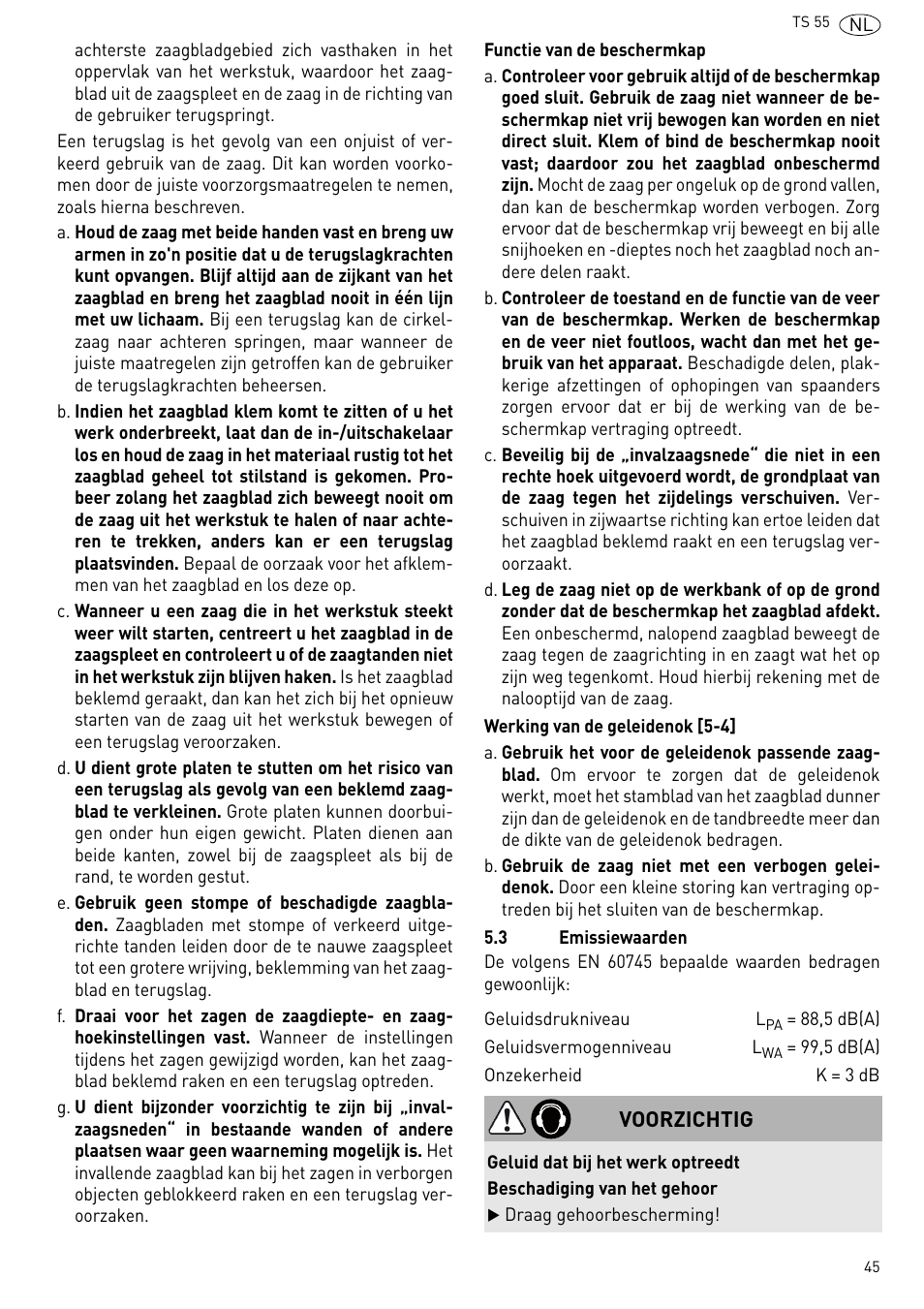 Festool TS 55 R User Manual | Page 45 / 116