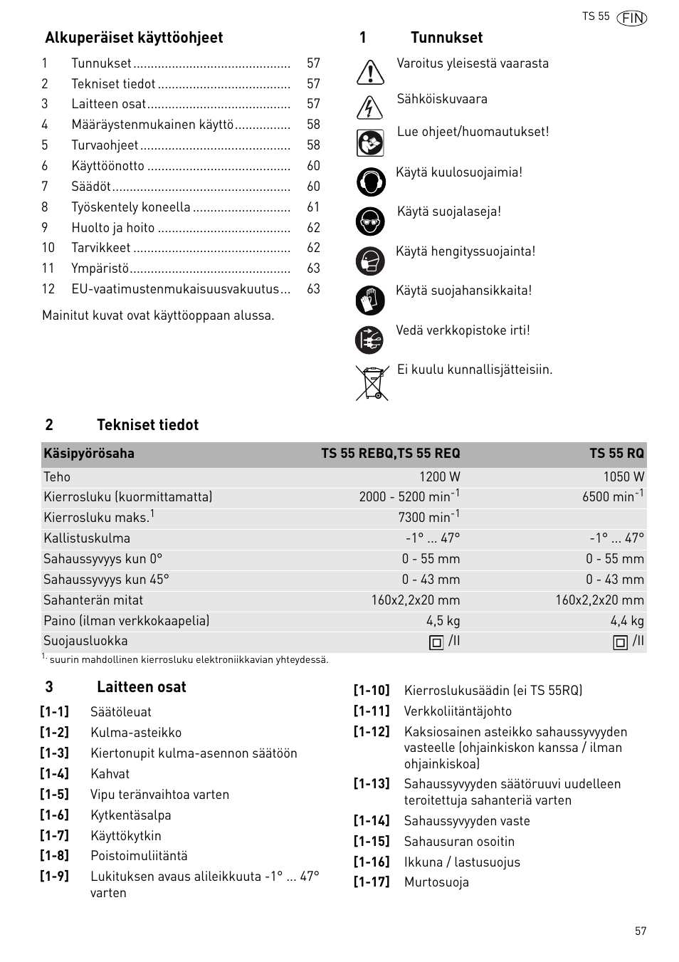 Festool TS 55 R User Manual | Page 57 / 116