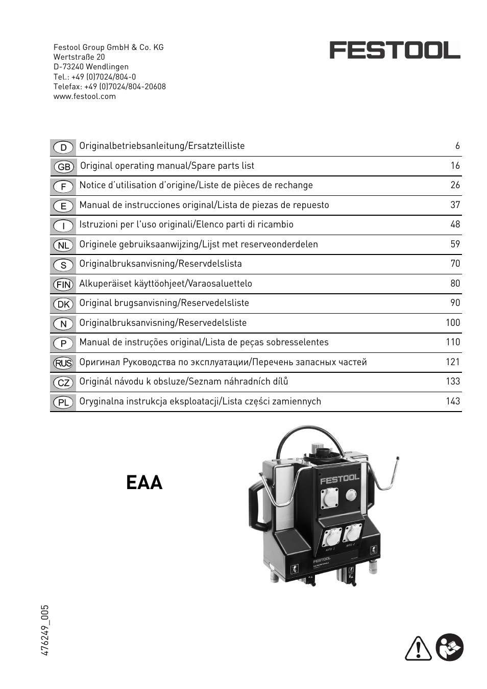 Festool Power box User Manual | 164 pages