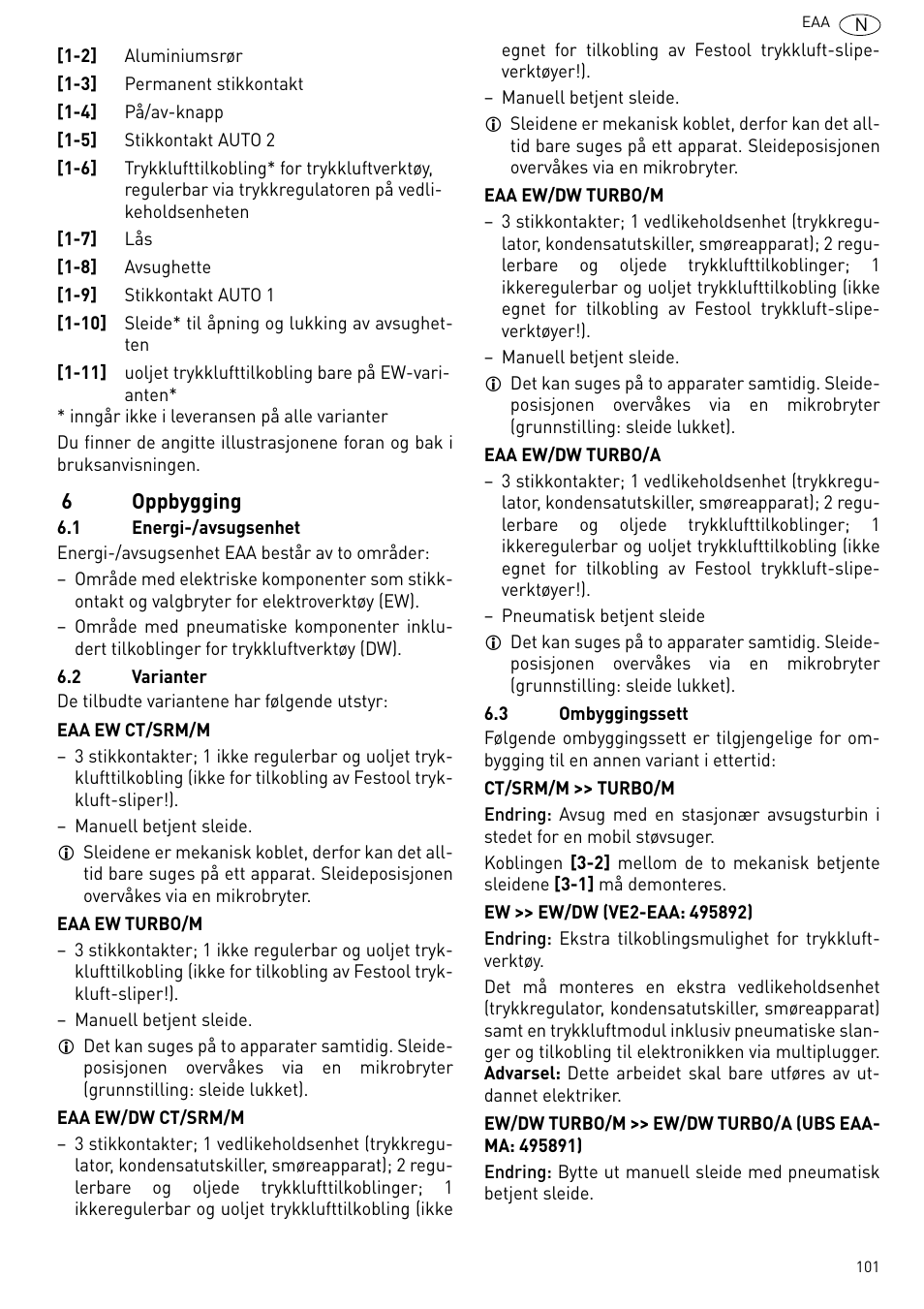 Oppbygging | Festool Power box User Manual | Page 101 / 164