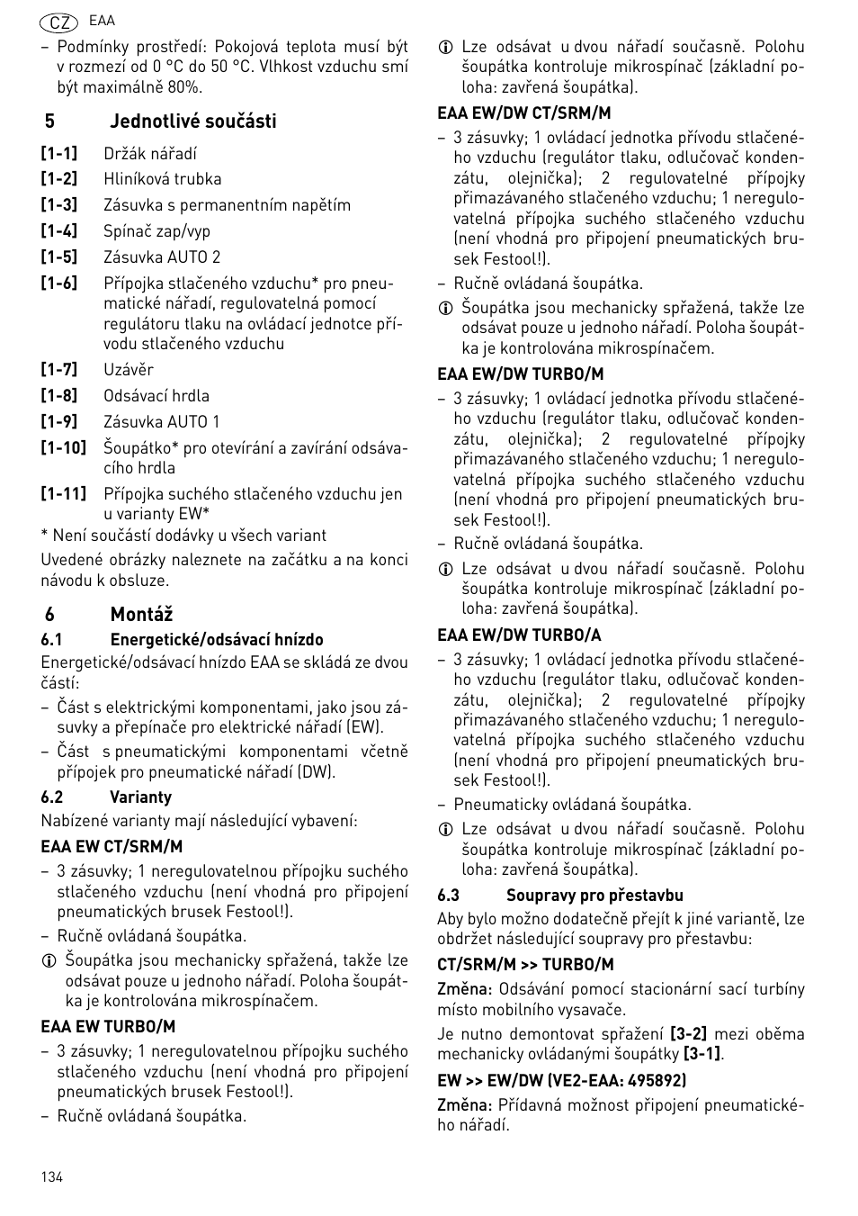 Jednotlivé součásti, Montáž | Festool Power box User Manual | Page 134 / 164