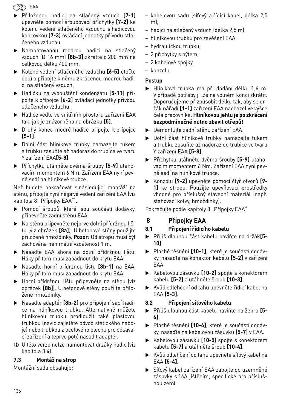 Přípojky eaa, 8přípojky eaa | Festool Power box User Manual | Page 136 / 164