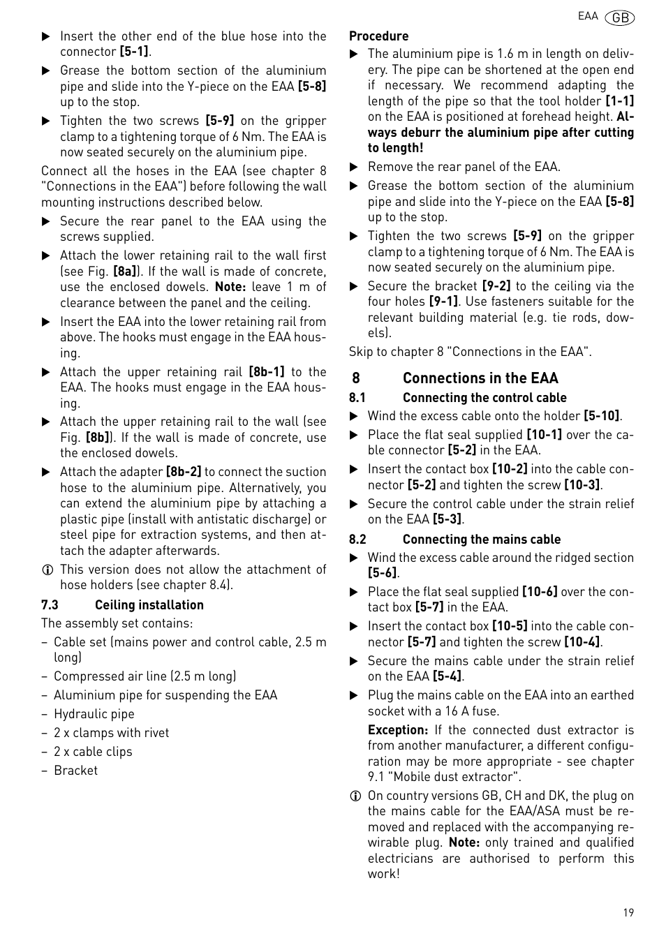 Connections in the eaa, 8connections in the eaa | Festool Power box User Manual | Page 19 / 164