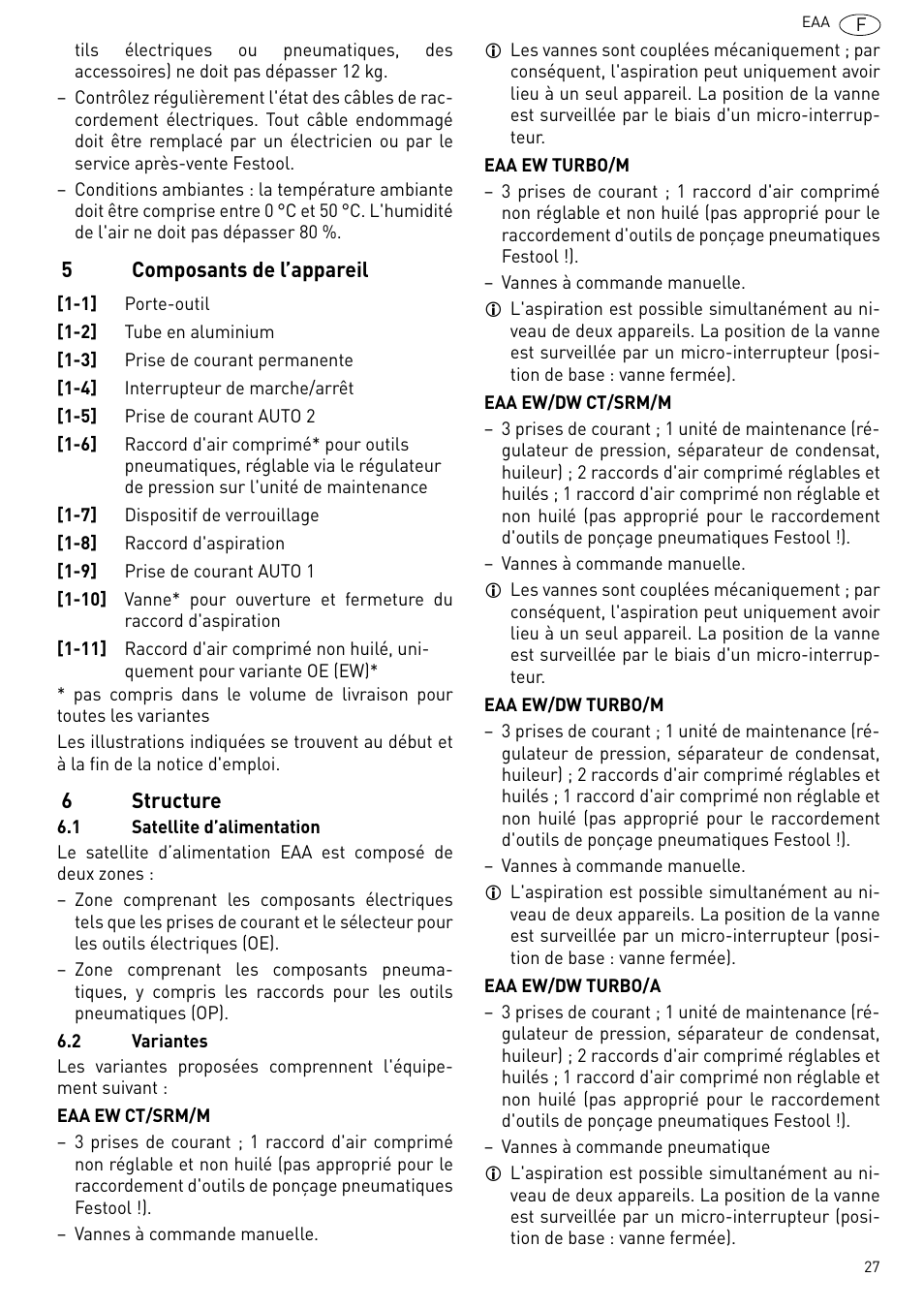 Composants de l’appareil, Structure | Festool Power box User Manual | Page 27 / 164