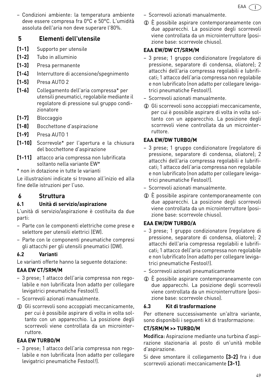 Elementi dell'utensile, Struttura | Festool Power box User Manual | Page 49 / 164