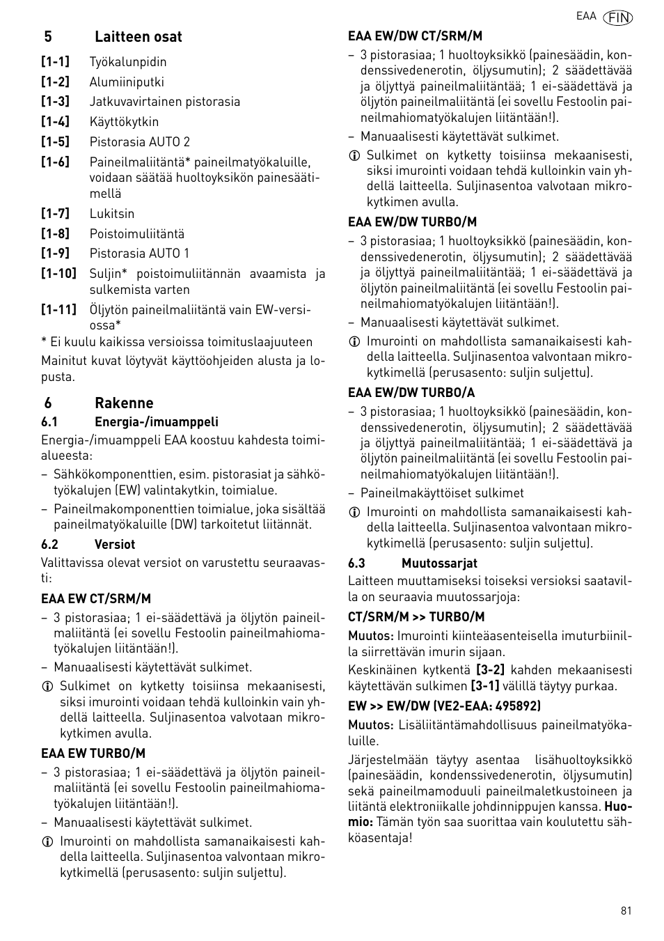 Laitteen osat, Rakenne | Festool Power box User Manual | Page 81 / 164