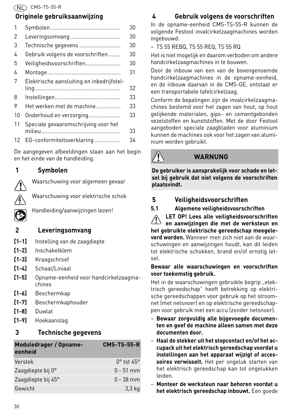Festool CMS TS 55 User Manual | Page 30 / 76
