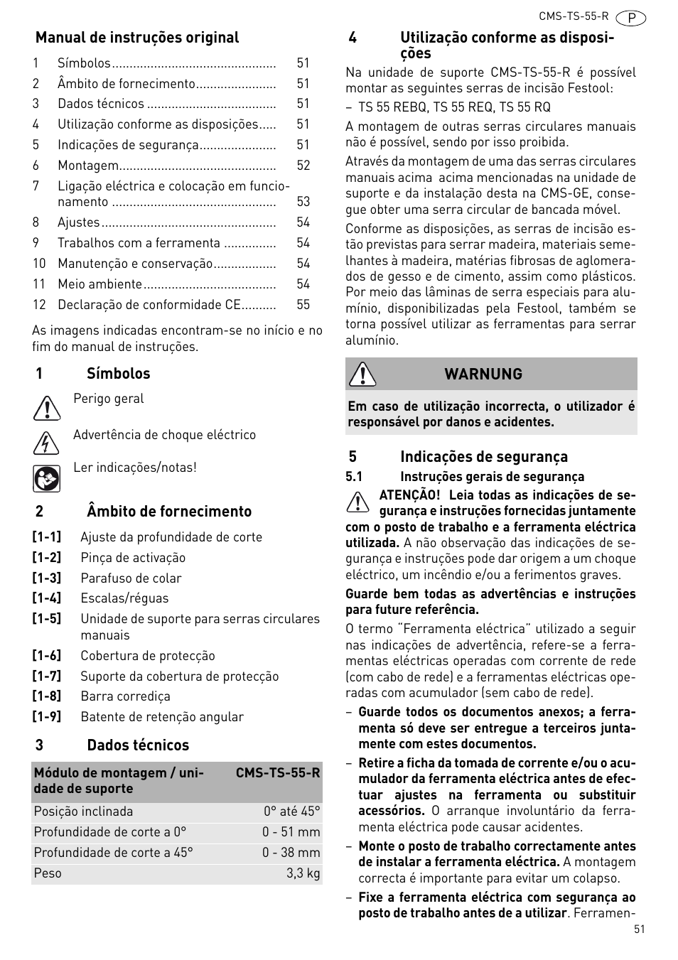 Festool CMS TS 55 User Manual | Page 51 / 76