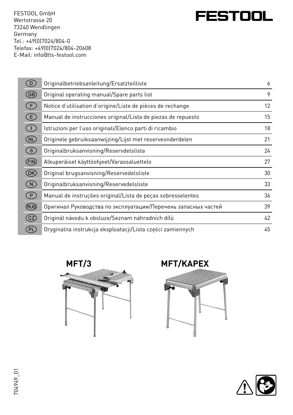 Festool MFT 3 User Manual | 48 pages