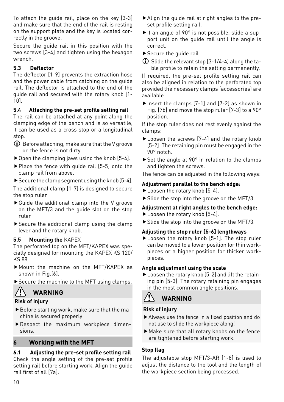 Festool MFT 3 User Manual | Page 10 / 48