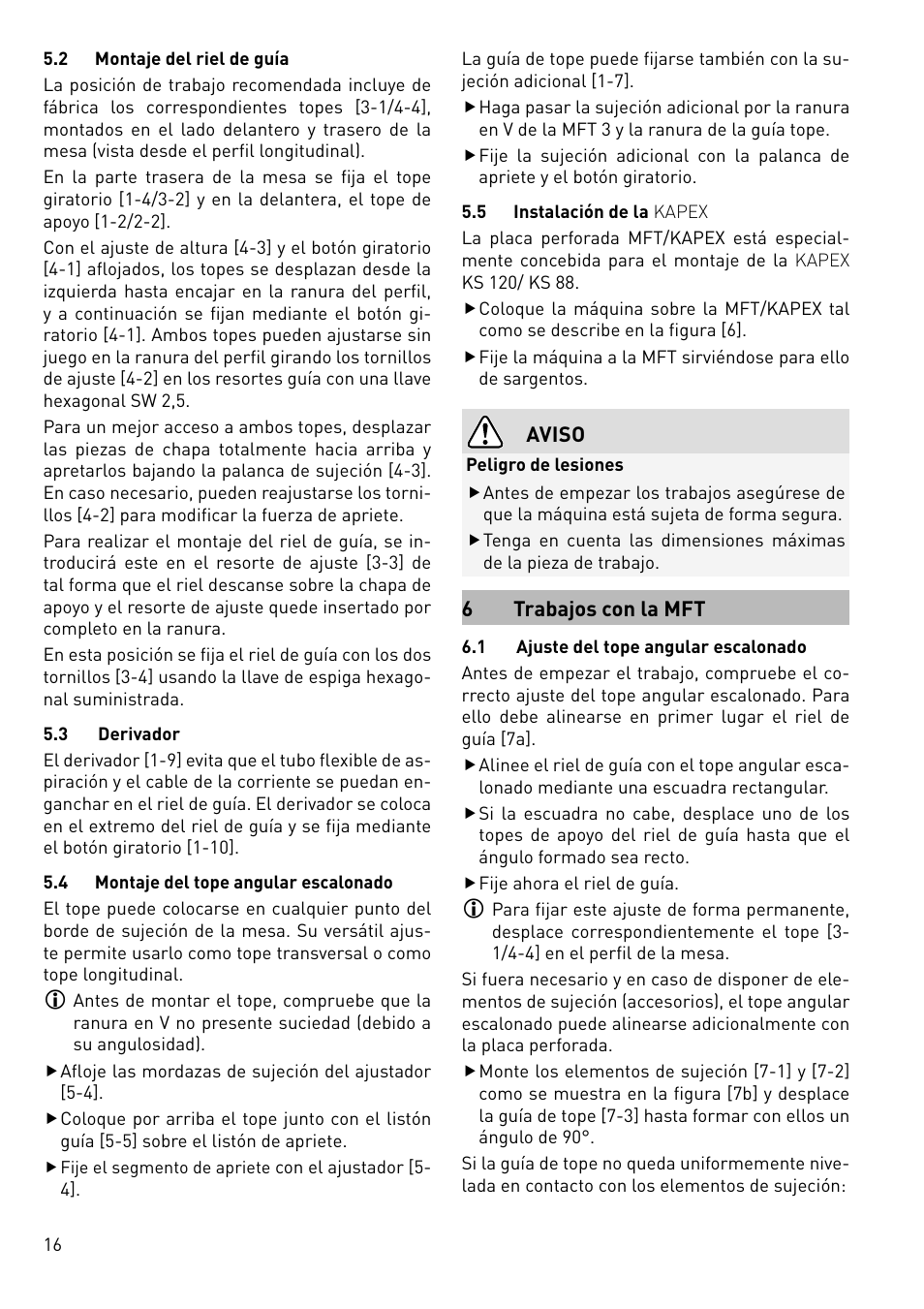 Festool MFT 3 User Manual | Page 16 / 48