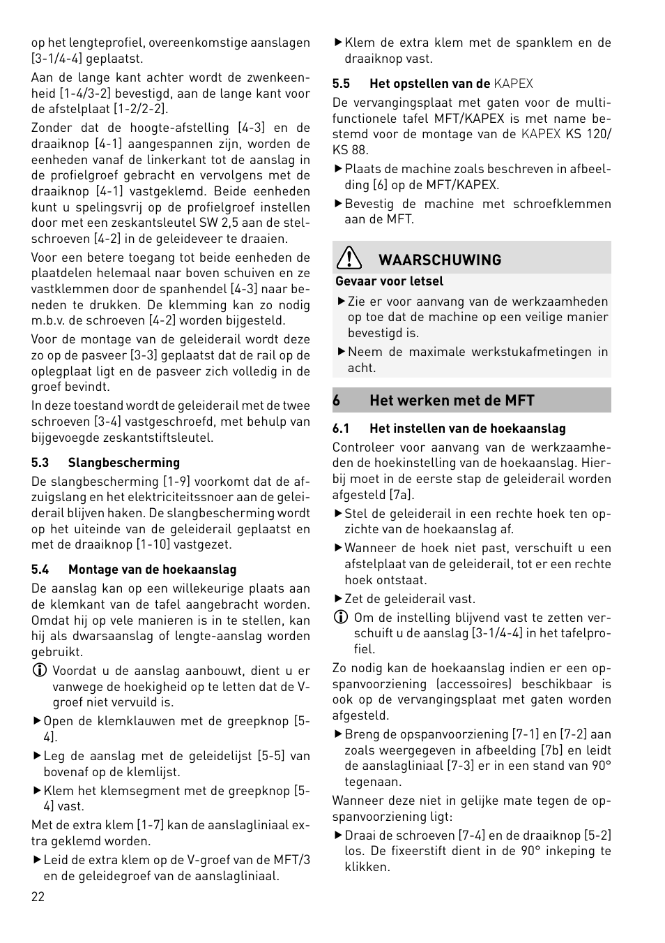 Festool MFT 3 User Manual | Page 22 / 48
