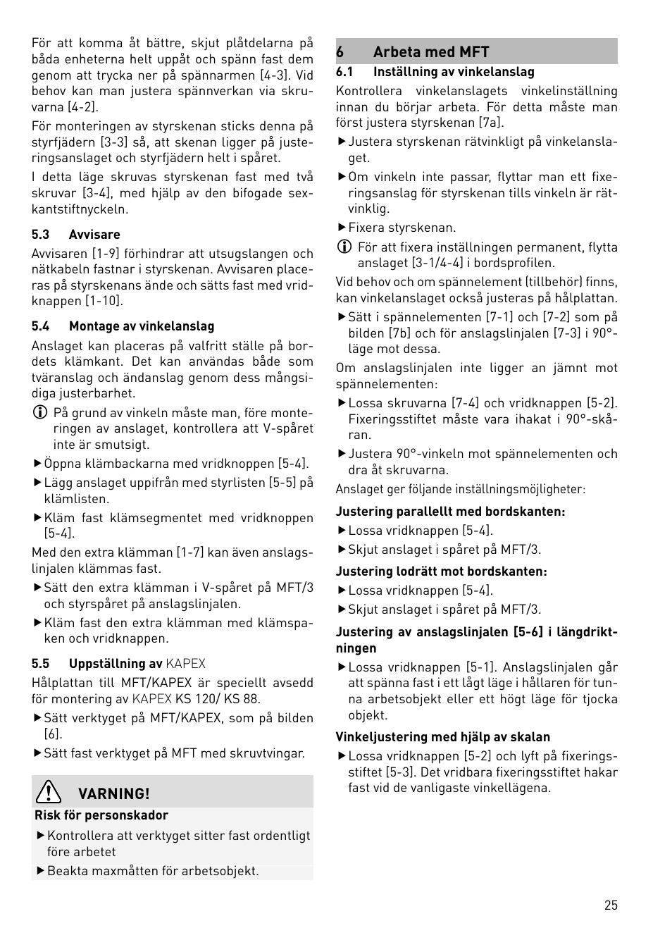 Festool MFT 3 User Manual | Page 25 / 48
