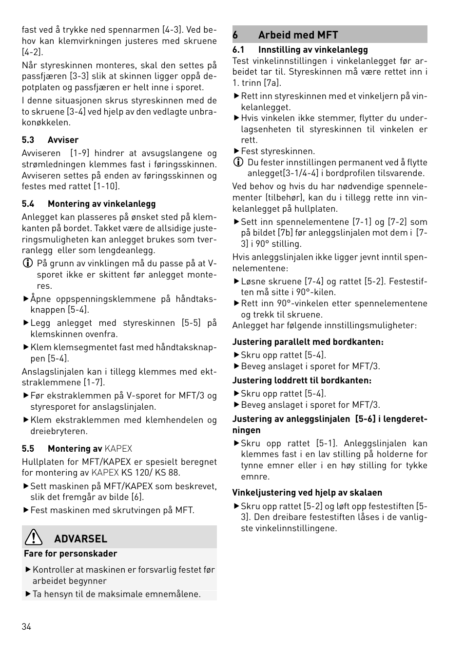 Festool MFT 3 User Manual | Page 34 / 48