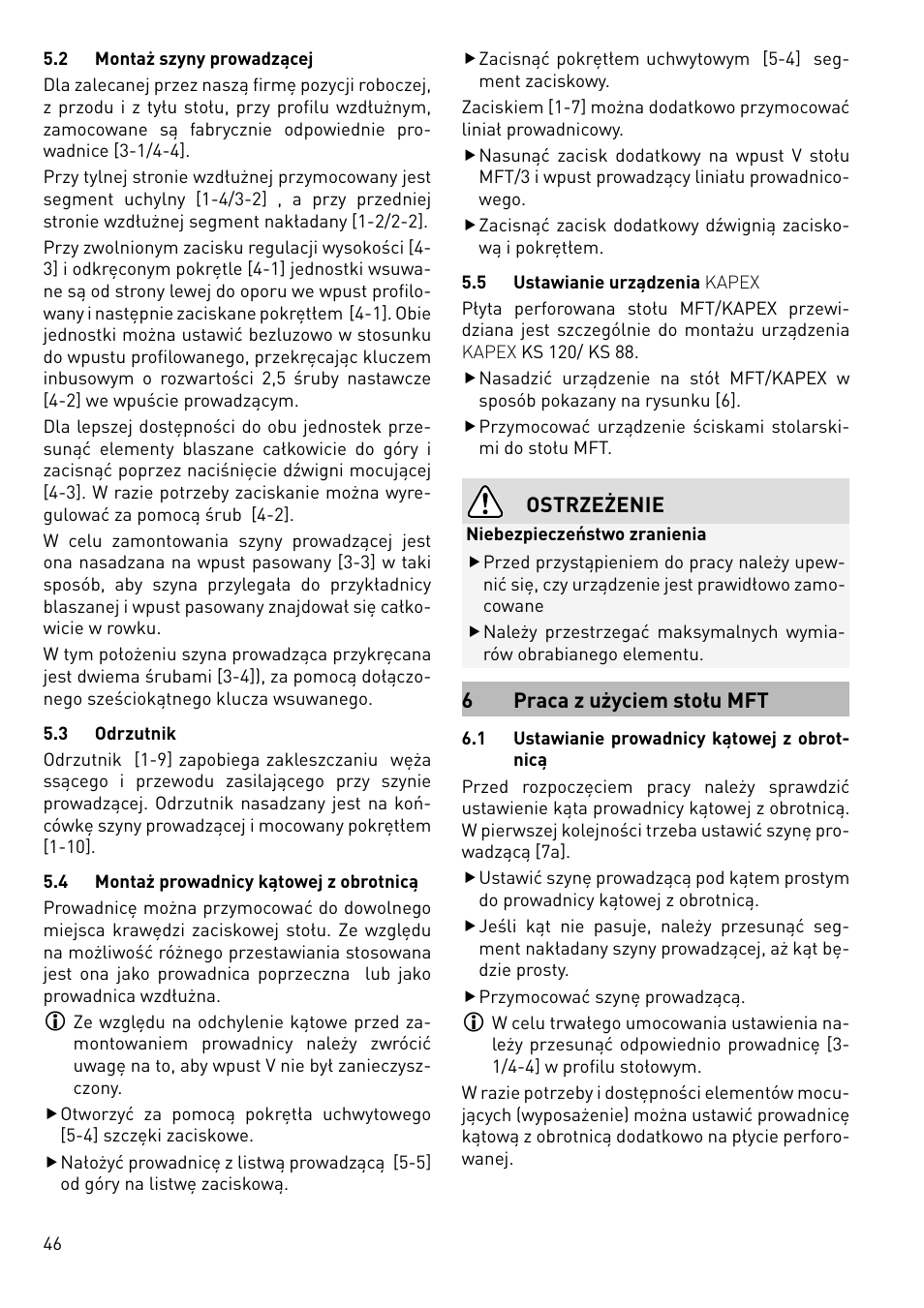 Festool MFT 3 User Manual | Page 46 / 48