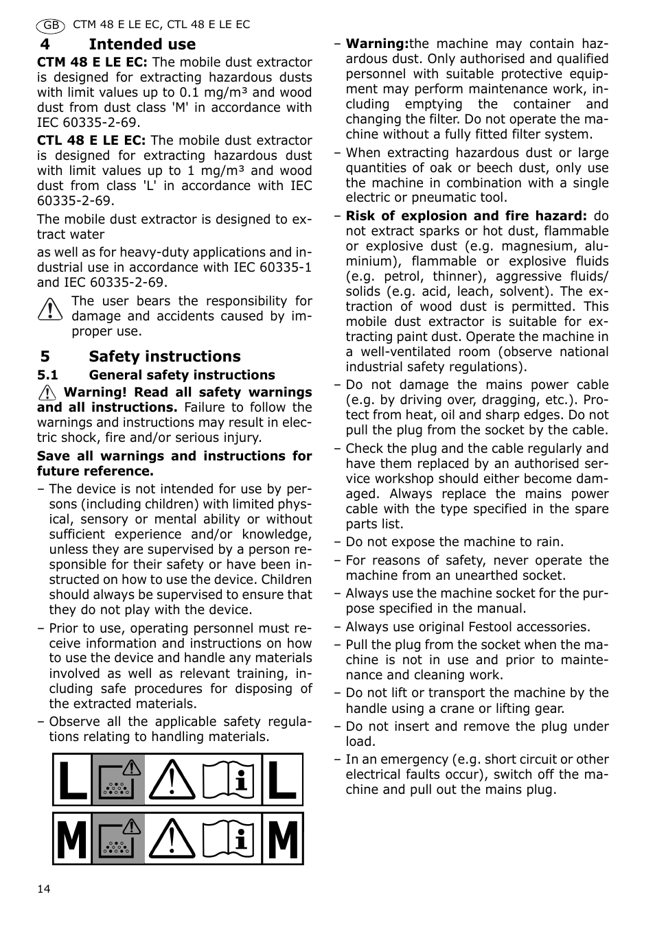 Festool CTH 48 E-LE-AC CLEANTEX User Manual | Page 14 / 101