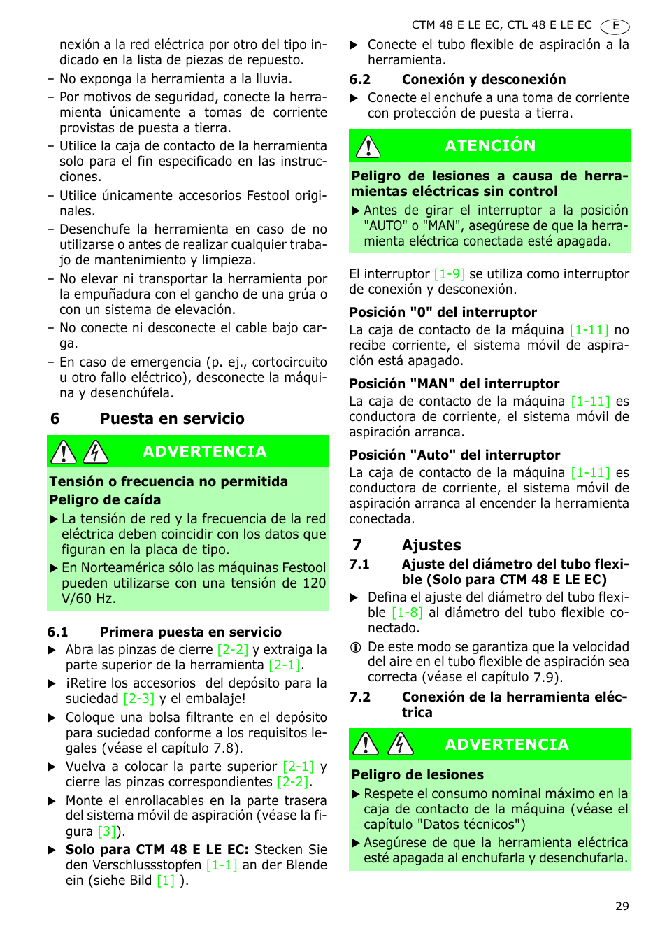 Festool CTH 48 E-LE-AC CLEANTEX User Manual | Page 29 / 101