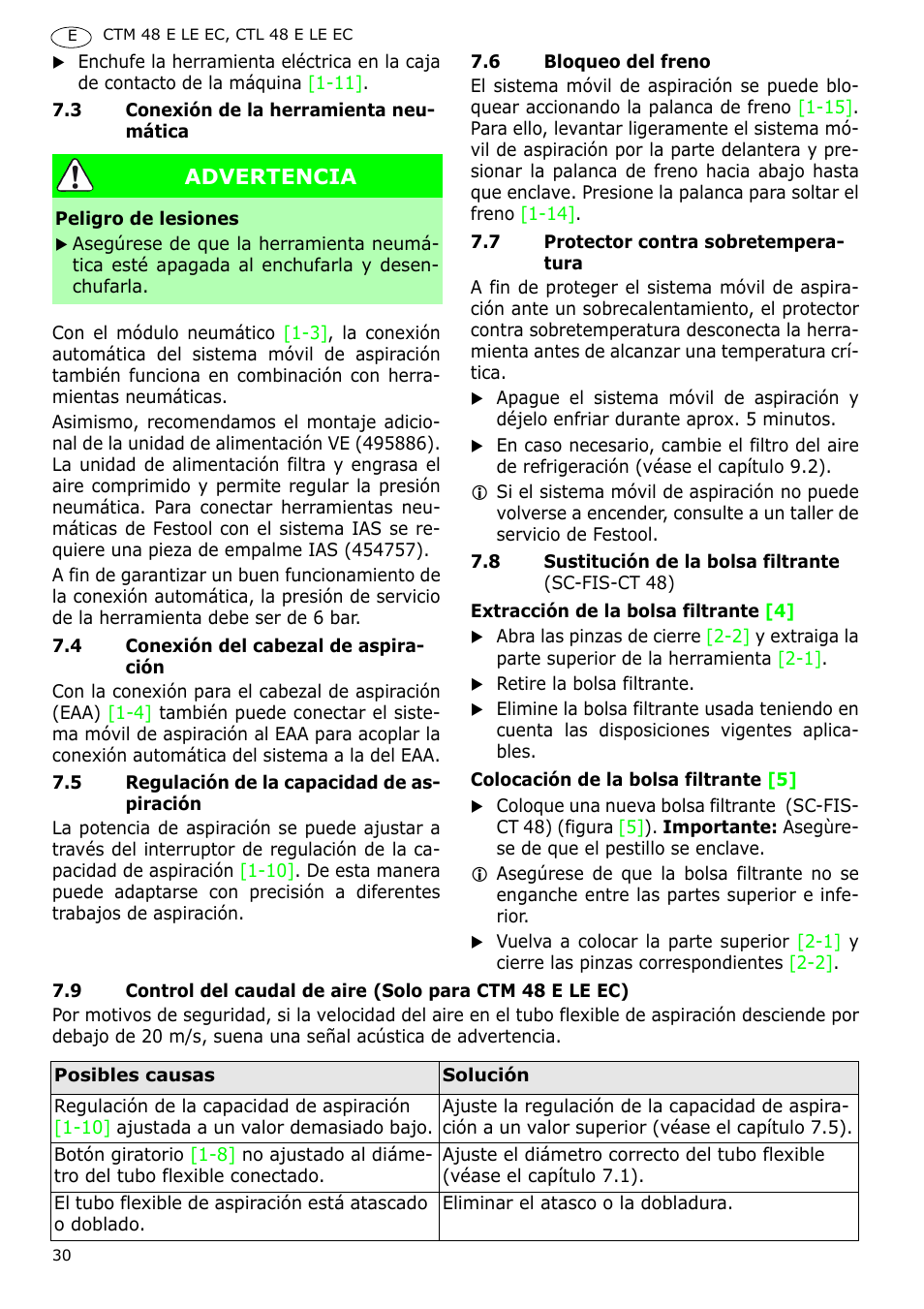 Festool CTH 48 E-LE-AC CLEANTEX User Manual | Page 30 / 101