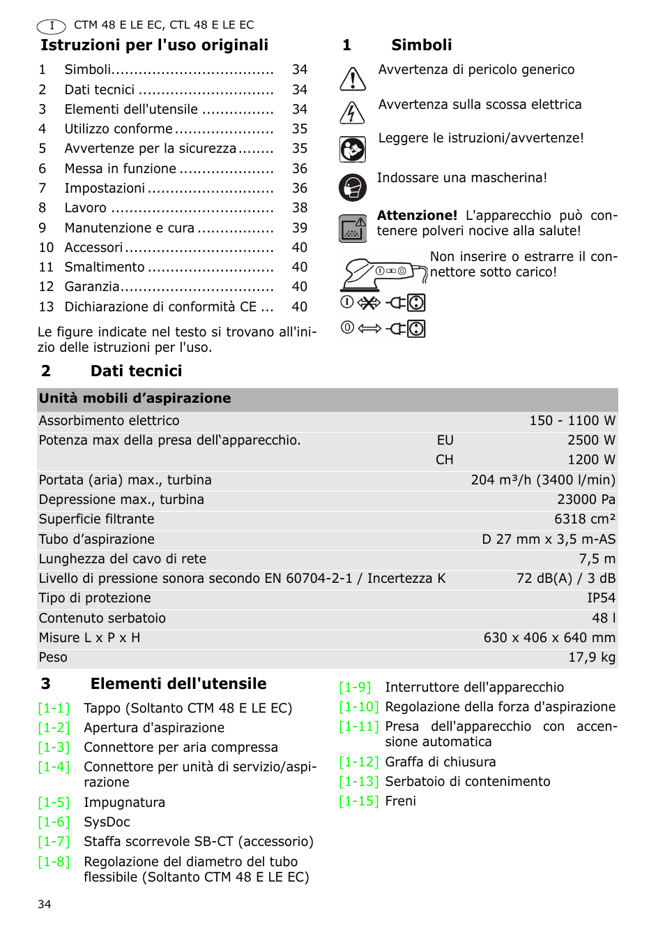 Festool CTH 48 E-LE-AC CLEANTEX User Manual | Page 34 / 101