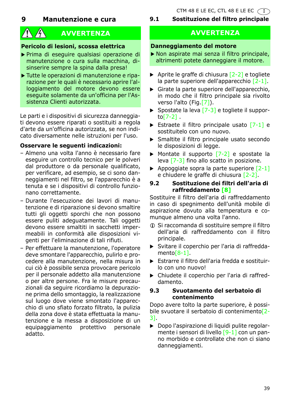 Festool CTH 48 E-LE-AC CLEANTEX User Manual | Page 39 / 101